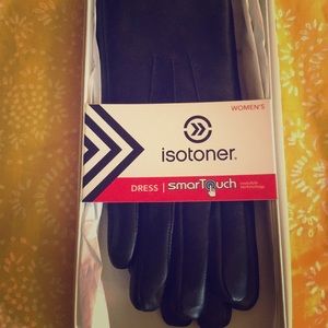 NWT/box black leather gloves